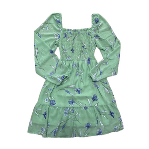 Floral Green and Blue Dress